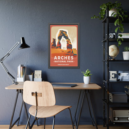 Arches National Park Framed Poster — Vintage American West Travel Art
