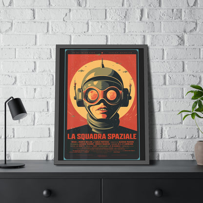 Framed Paper Poster — Retro Sci‑Fi 'La Squadra Spaziale' Wall Art