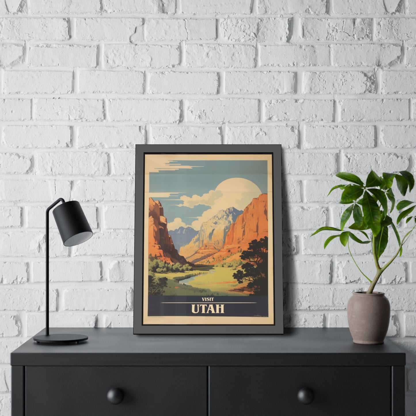 Utah Vintage Travel Poster — Framed Wall Art