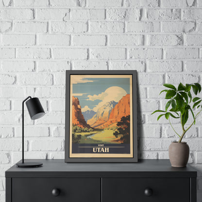 Utah Vintage Travel Poster — Framed Wall Art