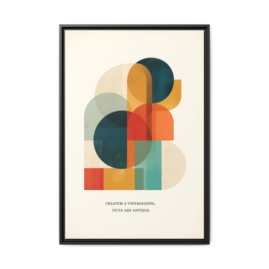 Creative Vision Framed Abstract Canvas Wall Art — Mid-Century Modern Geometric Design | Vintageanna