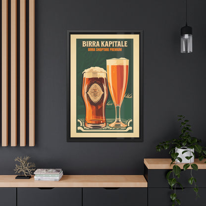 Vintage Beer Poster - Birra Kapitale (Albanian for 'Capital Beer') Premium Albanian Beer Art Print Framed Posters