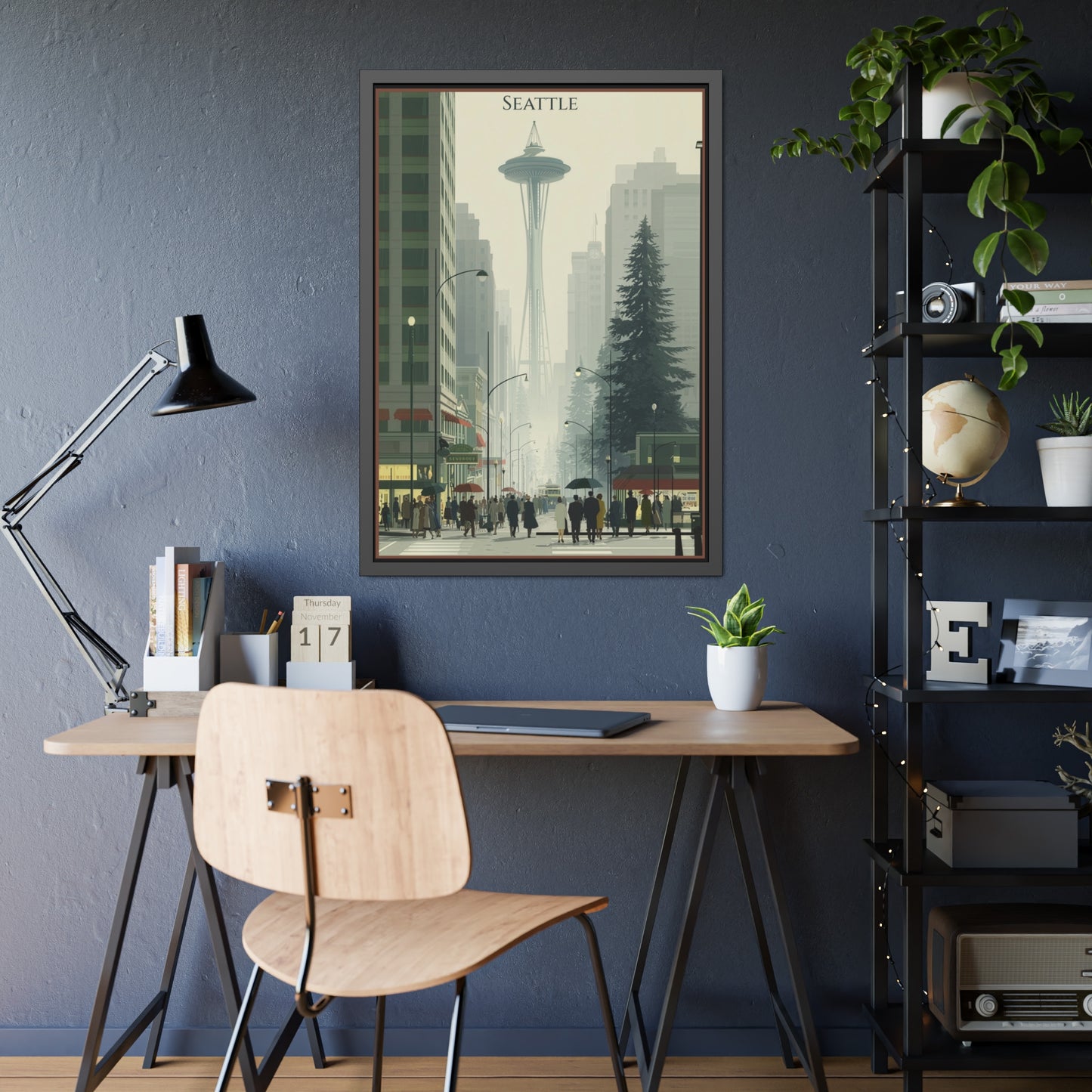 Seattle Vintage Travel Poster — Framed Paper Poster