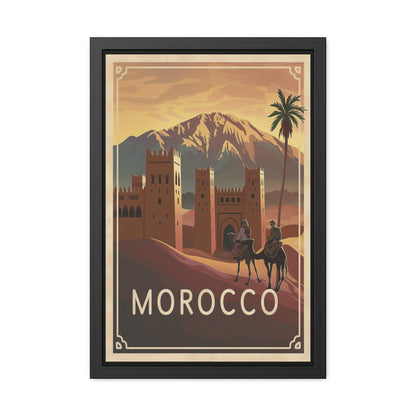 Framed Morocco Travel Poster — Vintage Desert Wall Art_M