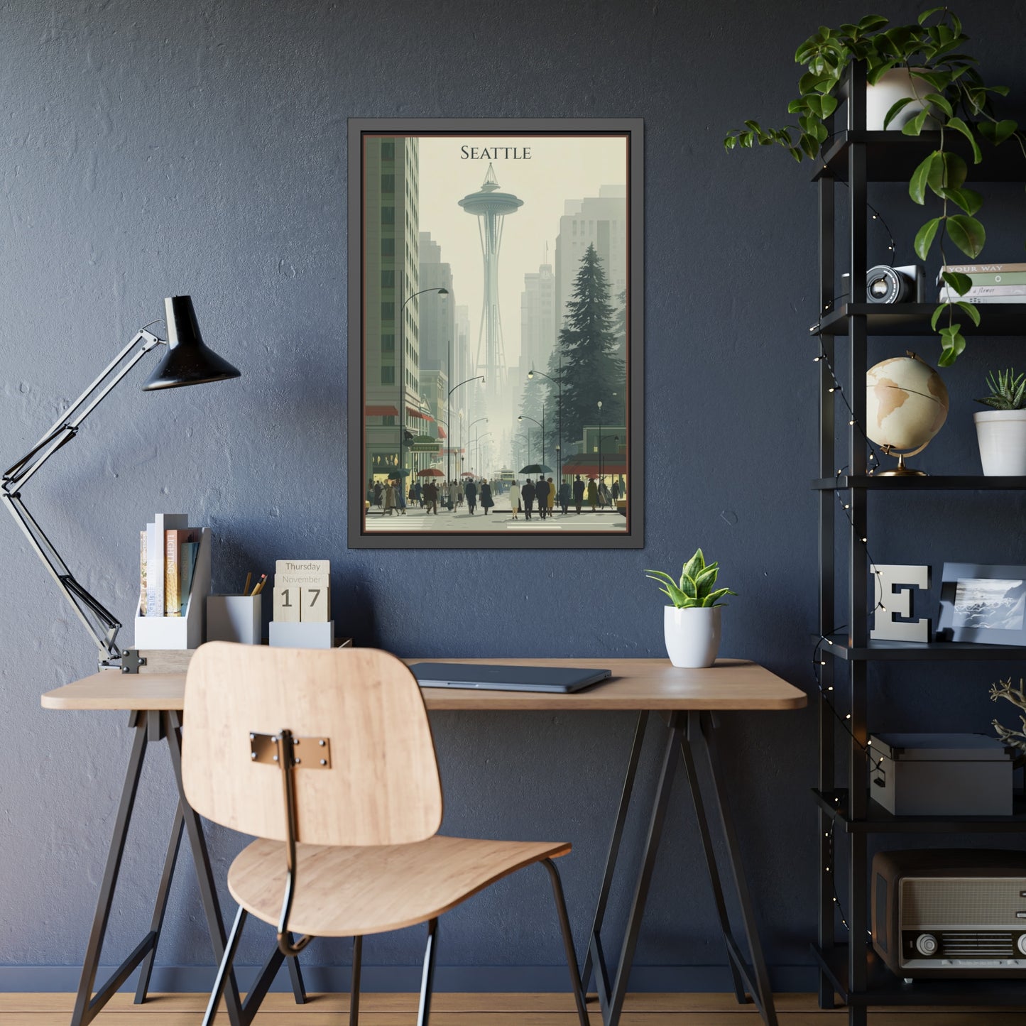 Seattle Vintage Travel Poster — Framed Paper Poster