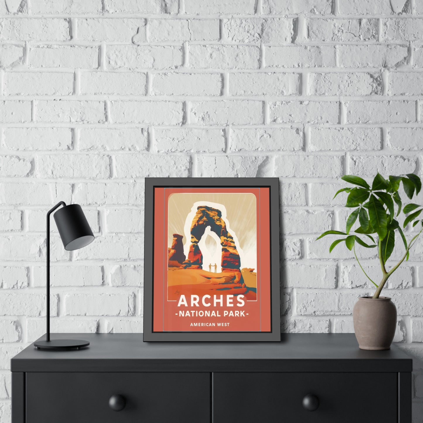 Arches National Park Framed Poster — Vintage American West Travel Art