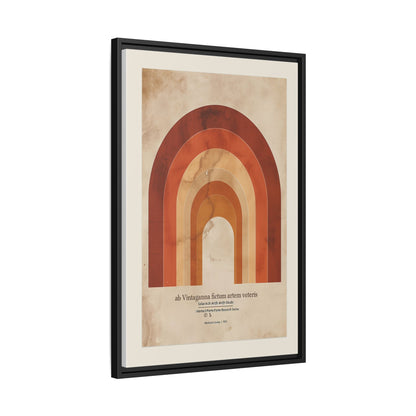 Framed Matte Canvas Wall Art - Retro Rainbow Design