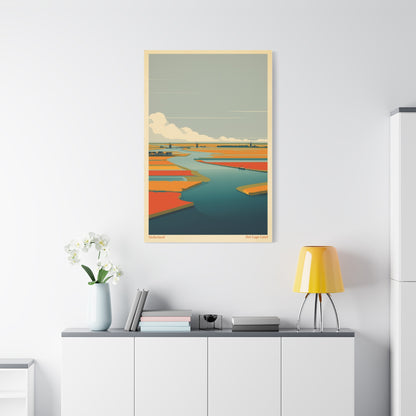 Het Lage Land 2 Vintage Netherlands Landscape Poster | Framed Canvas Print