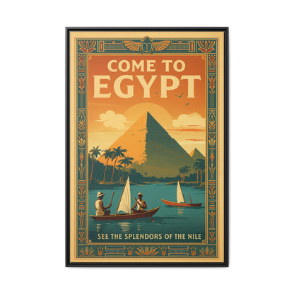 Come to Egypt — Vintage Nile Matte Canvas Print (Framed)
