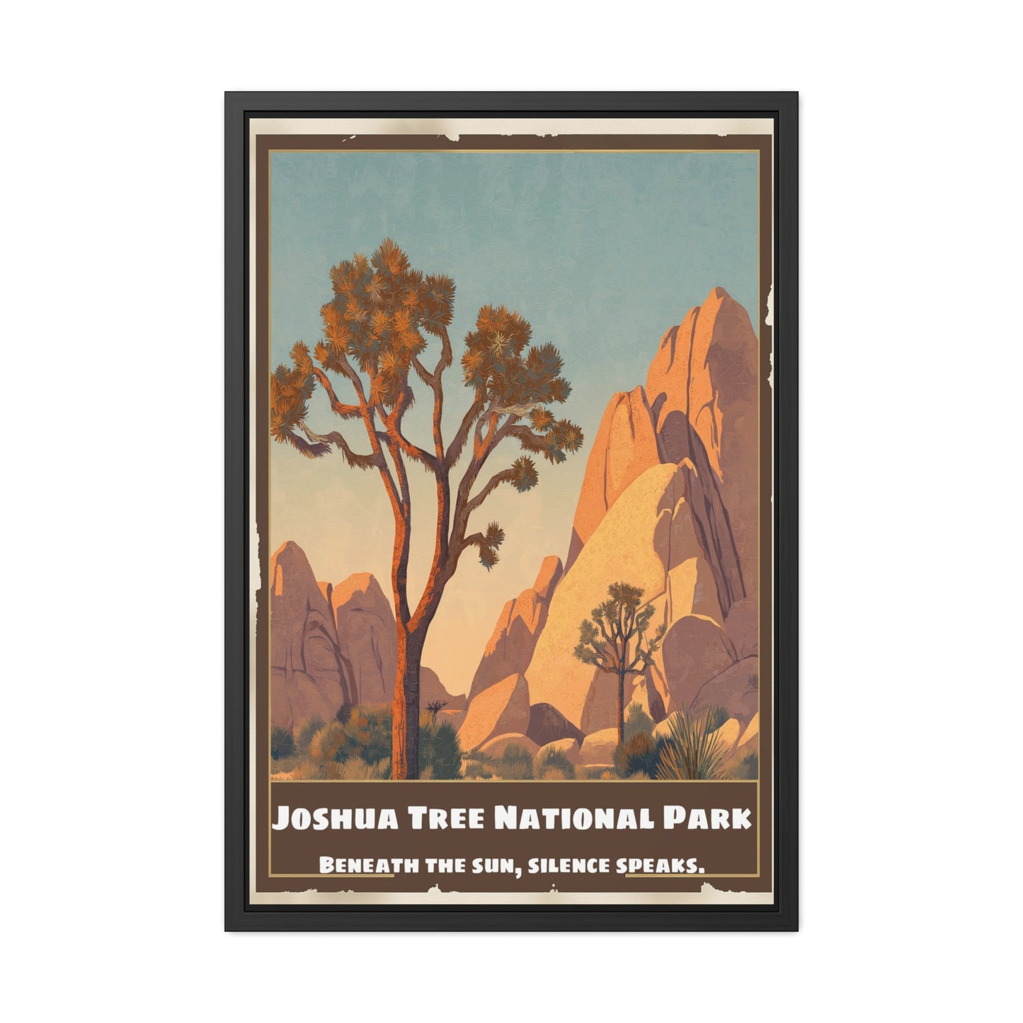 Joshua Tree National Park Framed Poster — Vintage Desert Travel Art Print_M