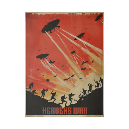 "Vintage Sci-Fi Poster - 'Heavens War: Invasion from Above' Retro Apocalypse Artwork", Classic Stretched Canvas