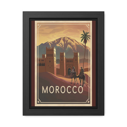 Framed Morocco Travel Poster — Vintage Desert Wall Art_M