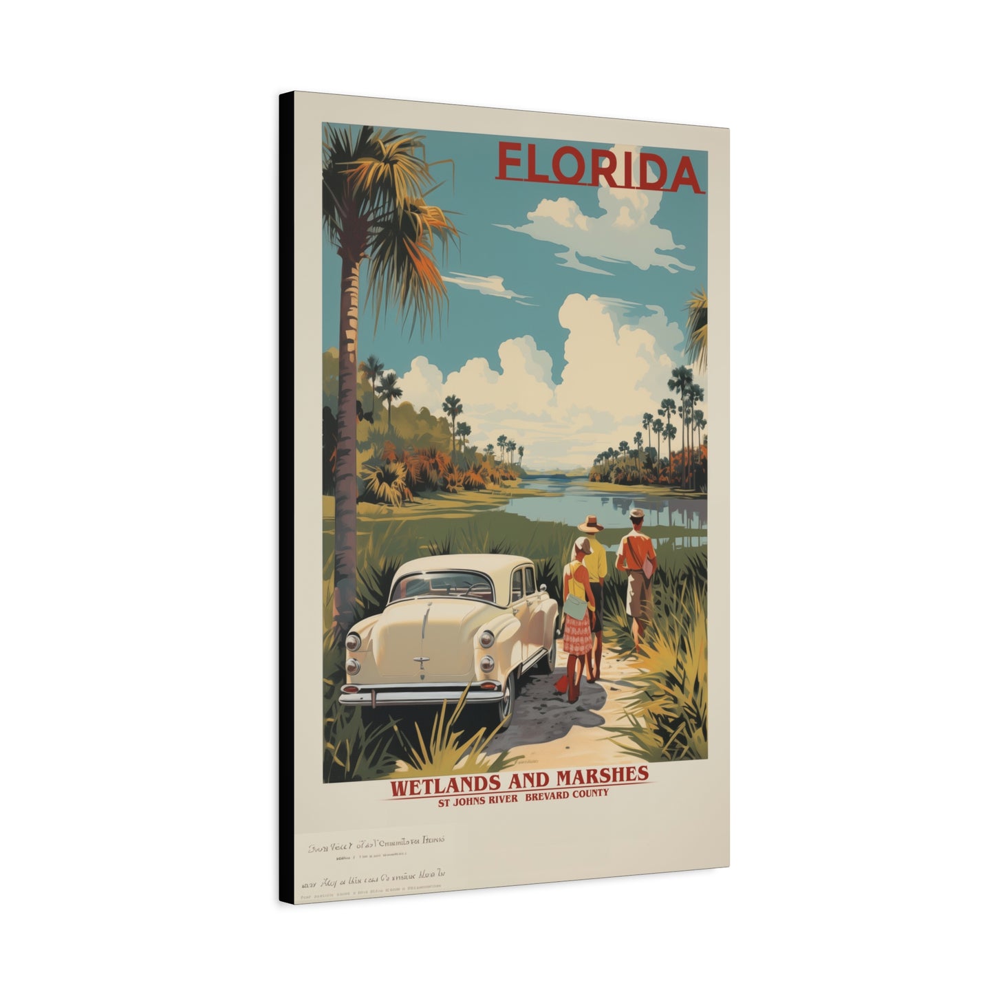 "Vintage Florida Wetlands and Marshes Poster - St. Johns River Matte Stretched Canvas Art" Matte Canvas, Stretched, 1.25"