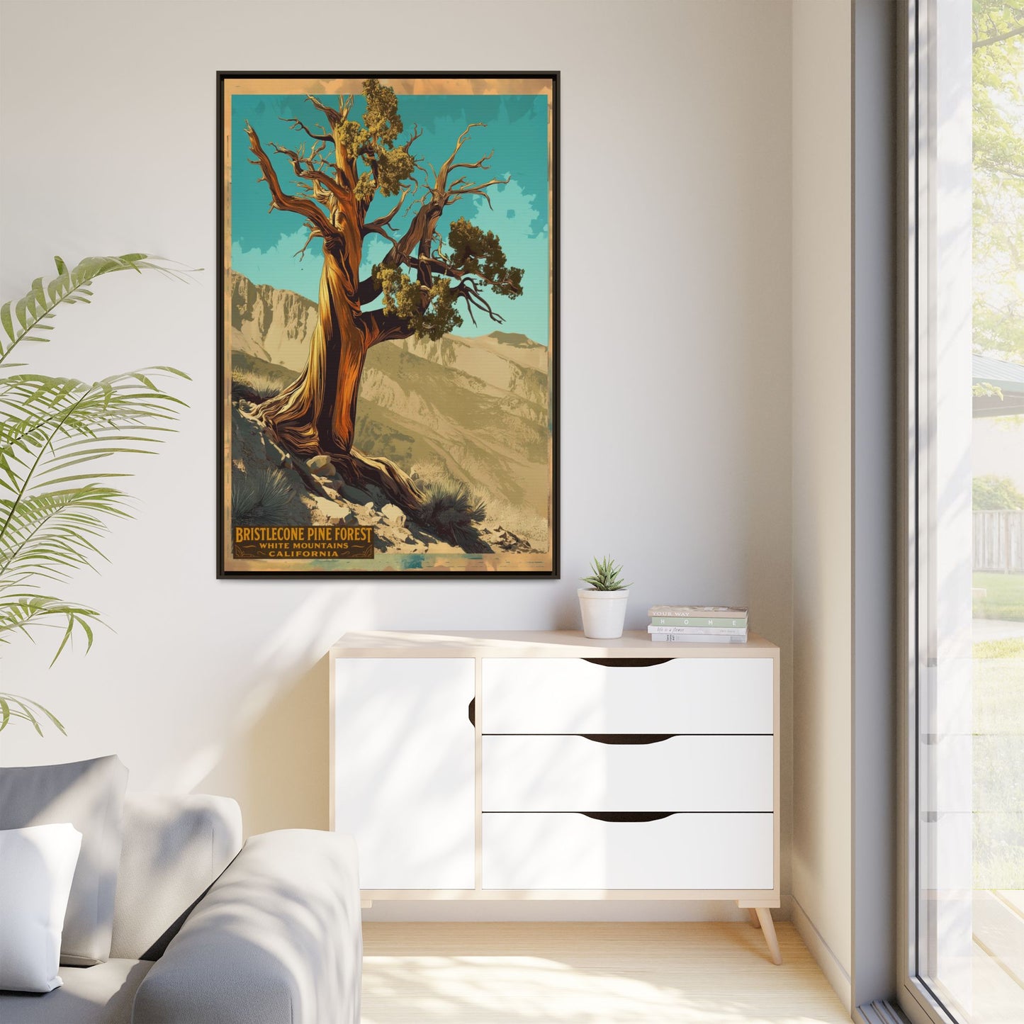Bristlecone Pine Forest Framed Canvas Print — Vintage National Park Travel Poster
