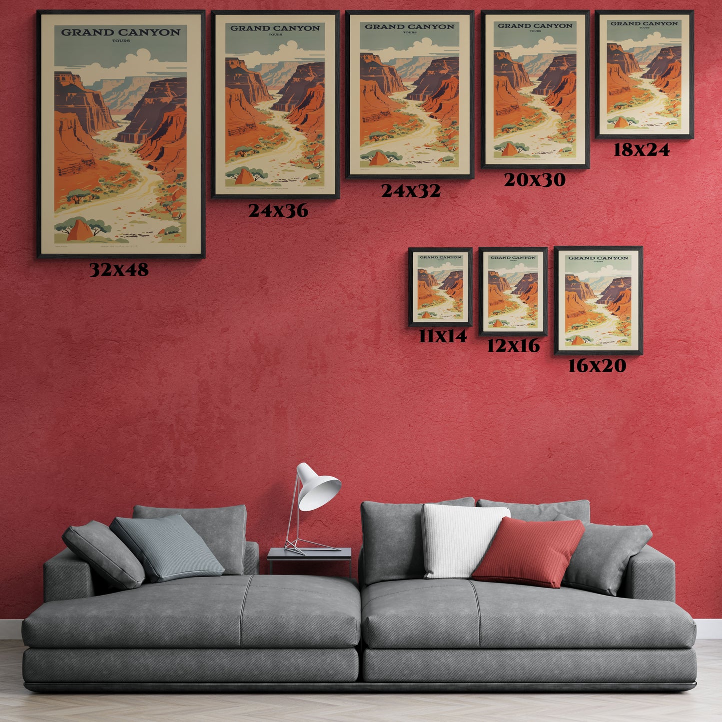 Vintage Grand Canyon Poster - Scenic Canyon River Tour Retro Travel Art Framed Posters