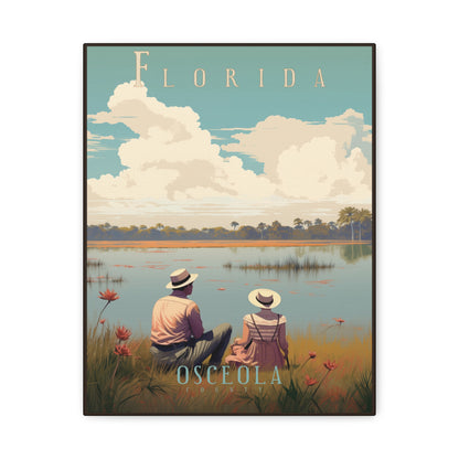 "Vintage Florida Osceola County Poster - Matte Stretched Canvas Wall Art" Matte Canvas, Stretched, 1.25"