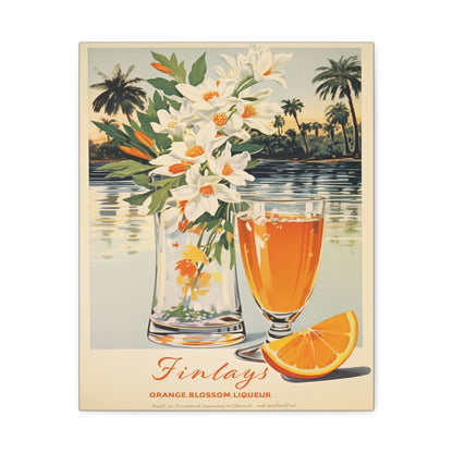 "Vintage Finlay’s Orange Blossom Liqueur Poster - Matte Canvas Stretched Wall Art" Matte Canvas, Stretched, 1.25"