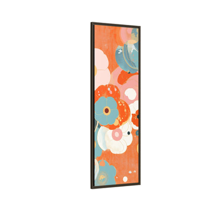 Mid-Century Modern Floral Abstract Canvas Set of 3 — 20×60  (Black, Espresso & White Frames)