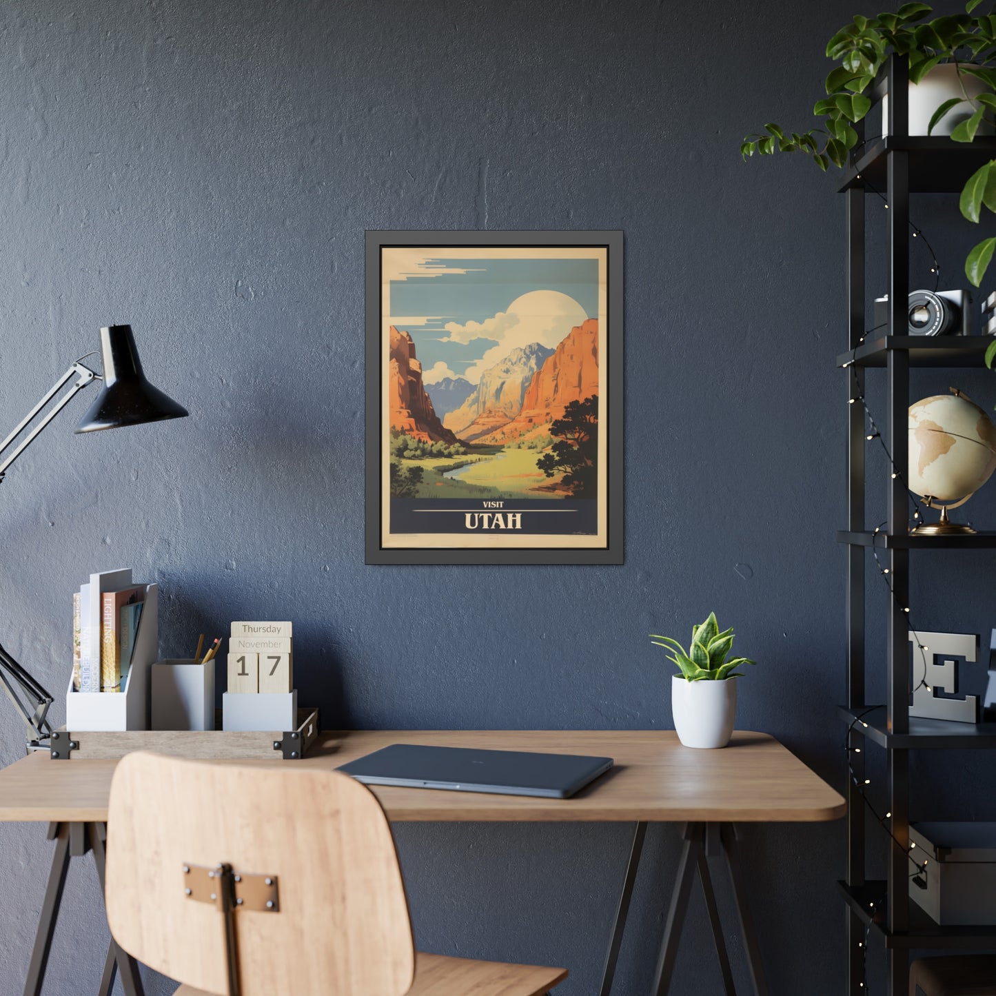 Utah Vintage Travel Poster — Framed Wall Art