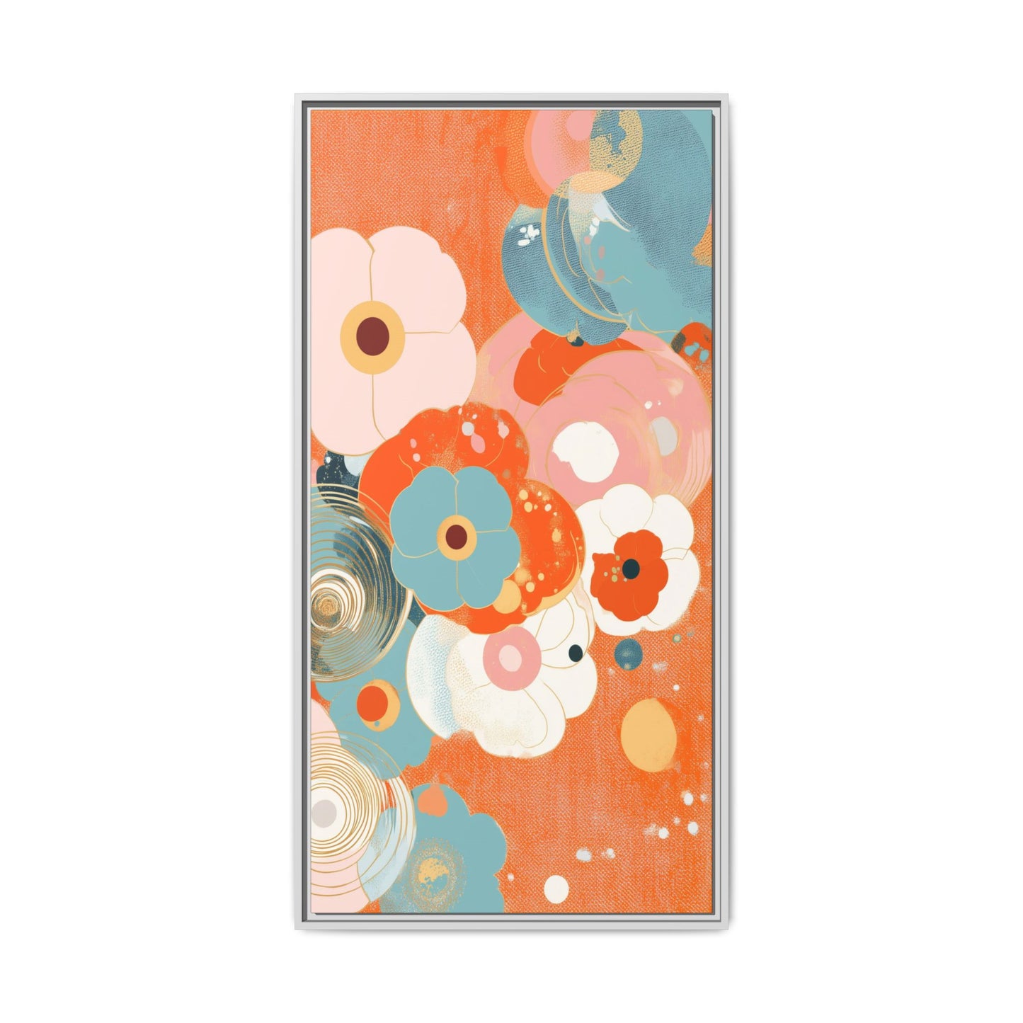 Framed Floral Canvas Art Print — Colorful Abstract Blooms
