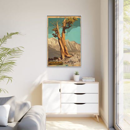 Bristlecone Pine Forest Vintage Art Print — Framed Matte Canvas