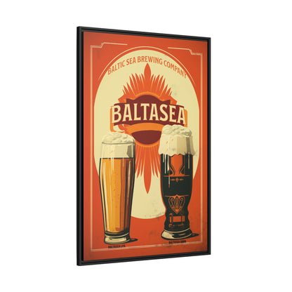"Vintage Baltic Sea Brewing Poster - Matte Canvas Wall Art with Black Frame" Matte Canvas, Black Frame