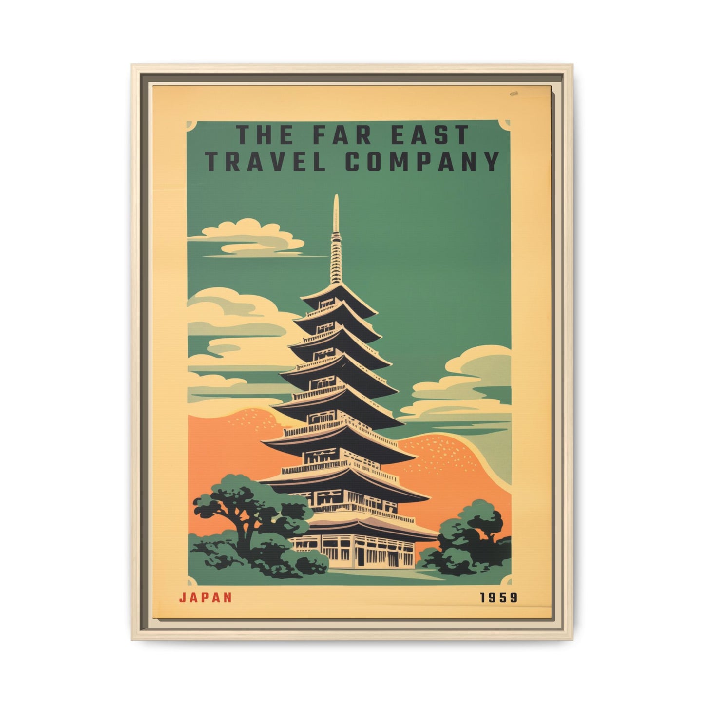 Japan Pagoda Vintage Poster | Museum-Quality Fine Art Print