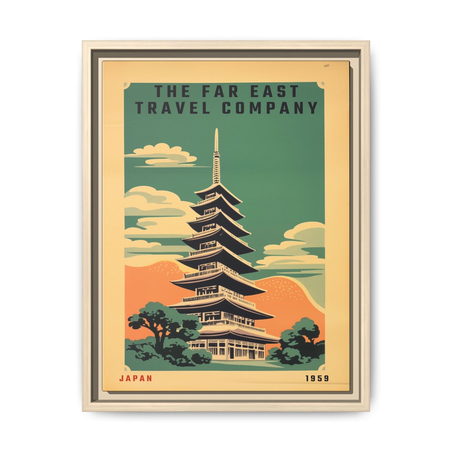 Japan Pagoda Vintage Poster | Museum-Quality Fine Art Print