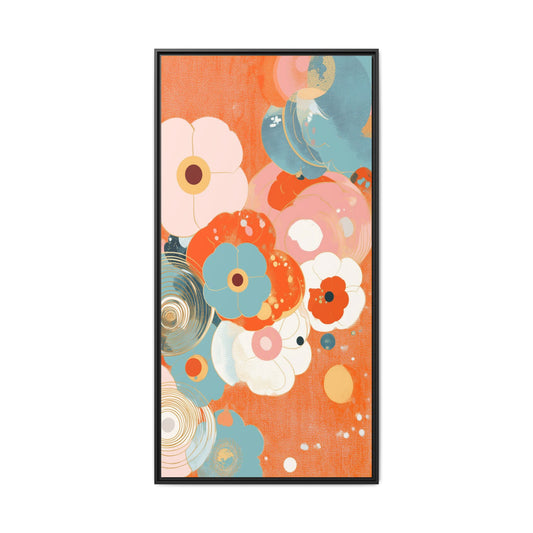 Framed Floral Canvas Art Print — Colorful Abstract Blooms