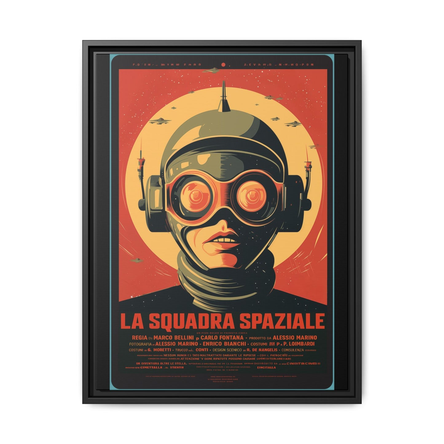 La Squadra Spaziale Retro Space Poster — Matte Framed Canvas