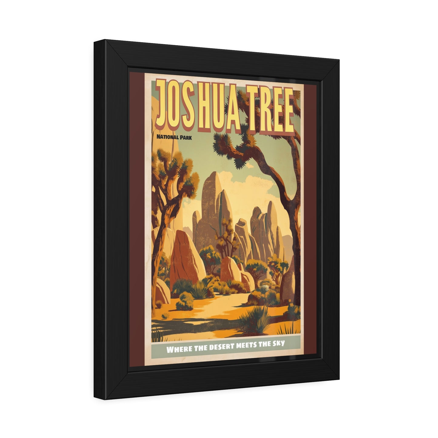 Joshua Tree Framed Poster - Vintage National Park Travel Print