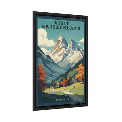 Vintage Swiss Travel Poster - 'Visit Switzerland' Stinhaus Scenic Artwork Framed Posters