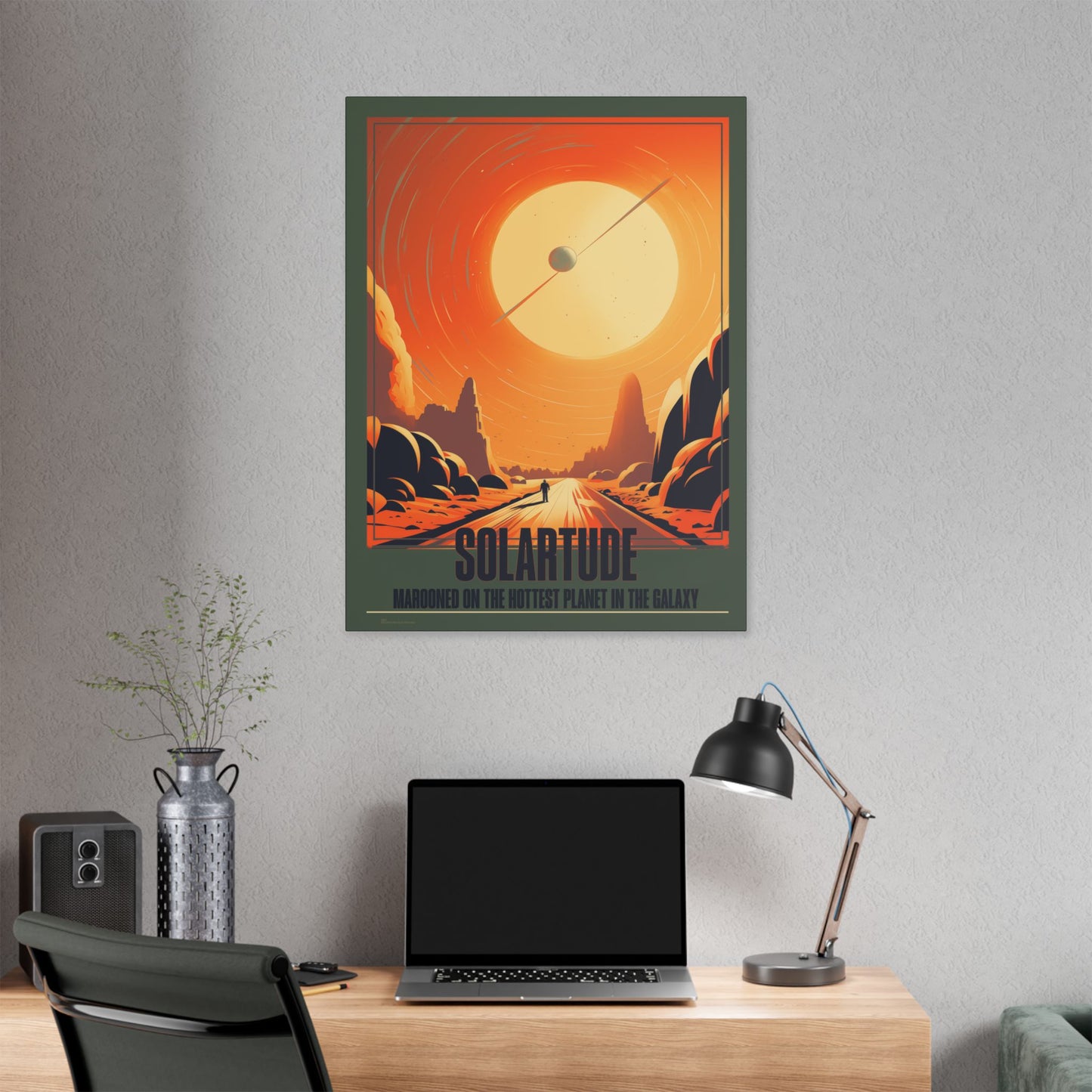 "Solartude - Retro Sci-Fi Wall Art on Classic Stretched Canvas"