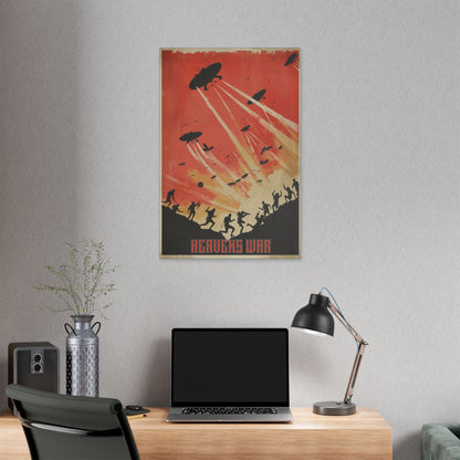 "Vintage Sci-Fi Poster - 'Heavens War: Invasion from Above' Retro Apocalypse Artwork", Classic Stretched Canvas