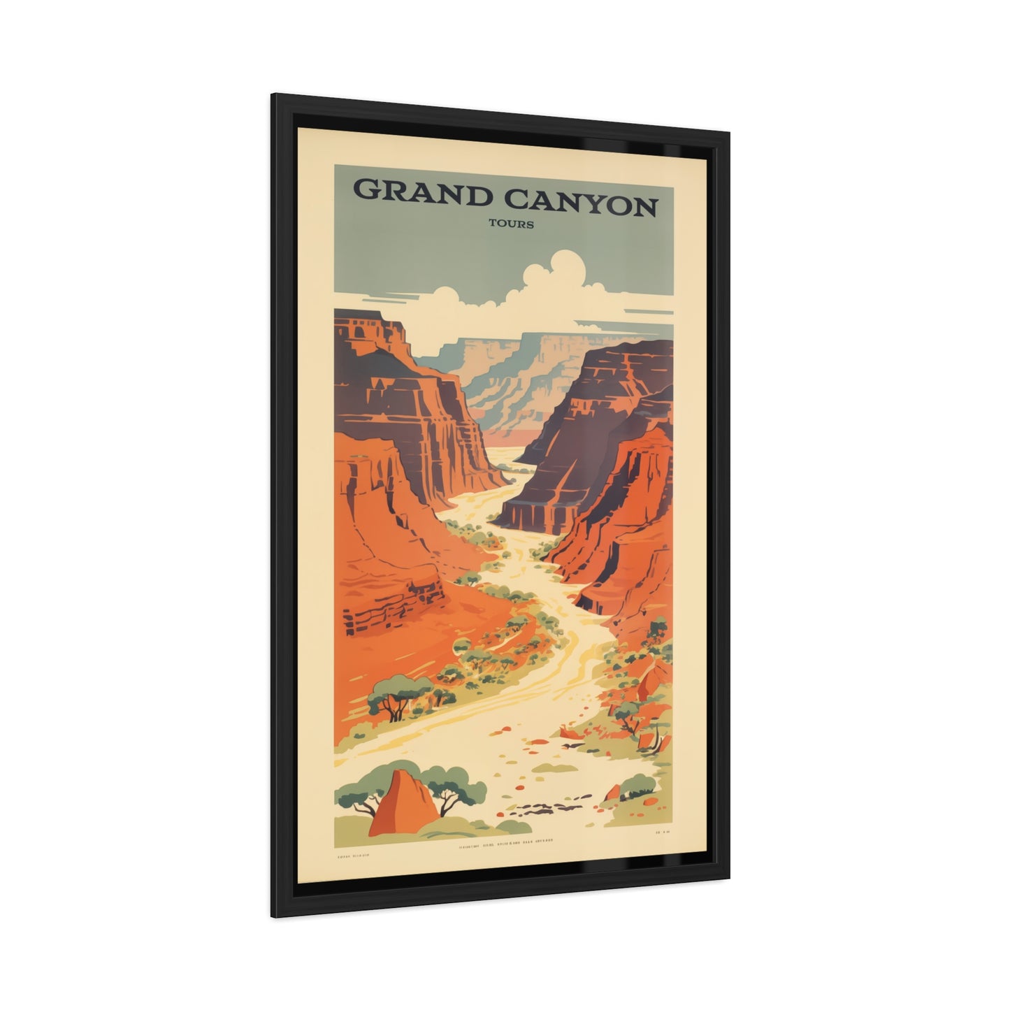 Vintage Grand Canyon Poster - Scenic Canyon River Tour Retro Travel Art Framed Posters