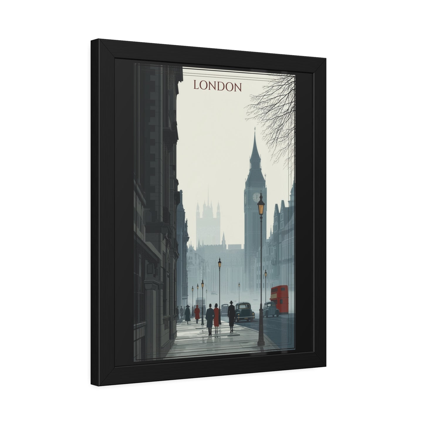 London Vintage Street Framed Poster