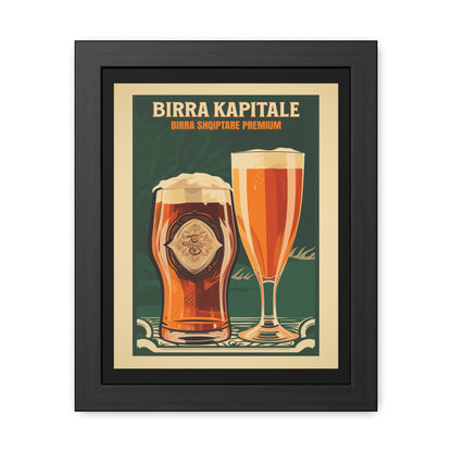 Vintage Beer Poster - Birra Kapitale (Albanian for 'Capital Beer') Premium Albanian Beer Art Print Framed Posters