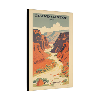 "Vintage Grand Canyon Poster - Scenic Canyon River Tour Retro Travel Art", Classic Stretched Canvas