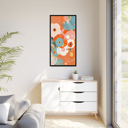 Framed Floral Canvas Art Print — Colorful Abstract Blooms