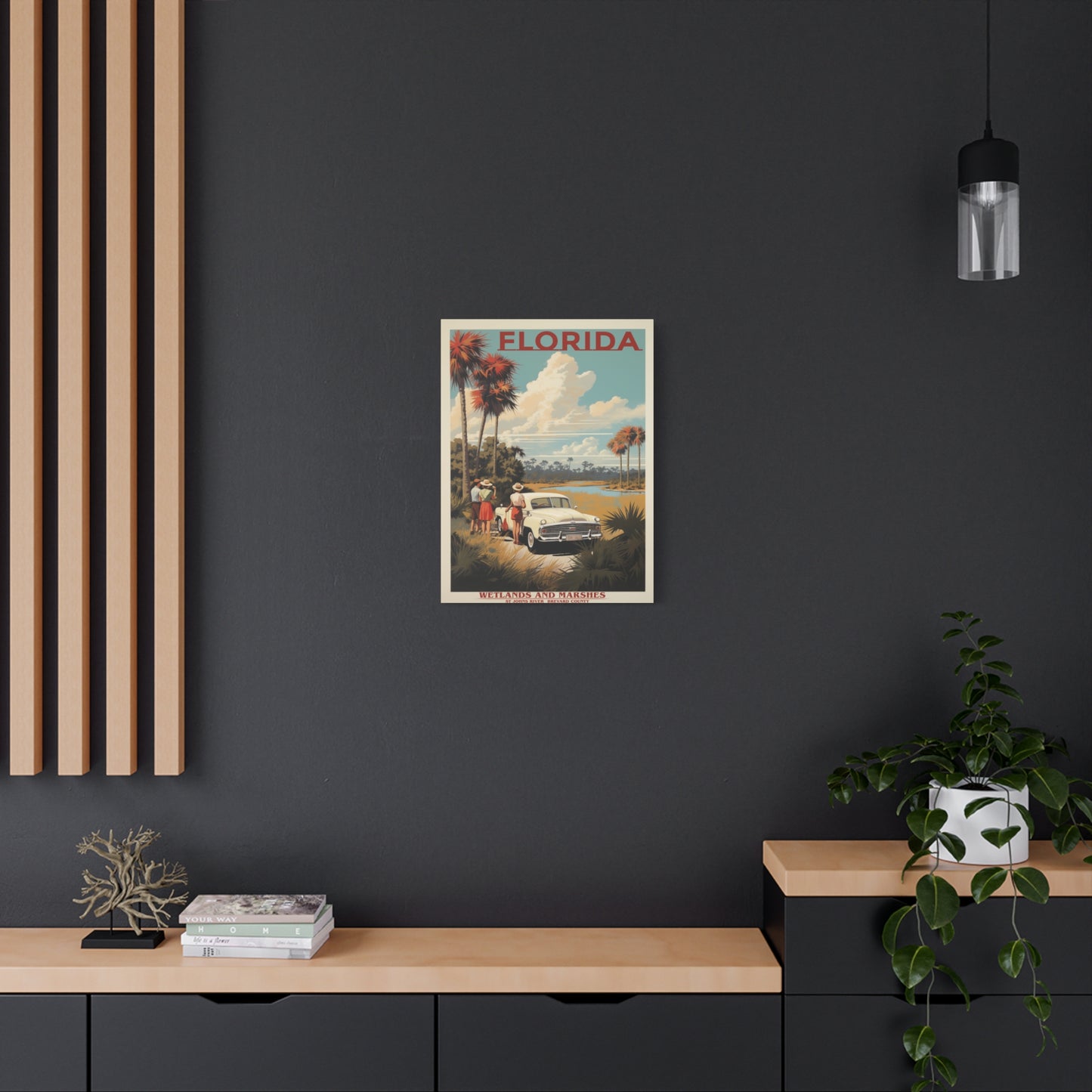 Florida Wetlands St. Johns River Vintage Canvas | Stretched Canvas