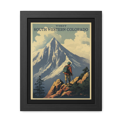 Vintage Colorado Travel Poster - 'Visit South Western Colorado' Mountain Adventure Art Framed Posters