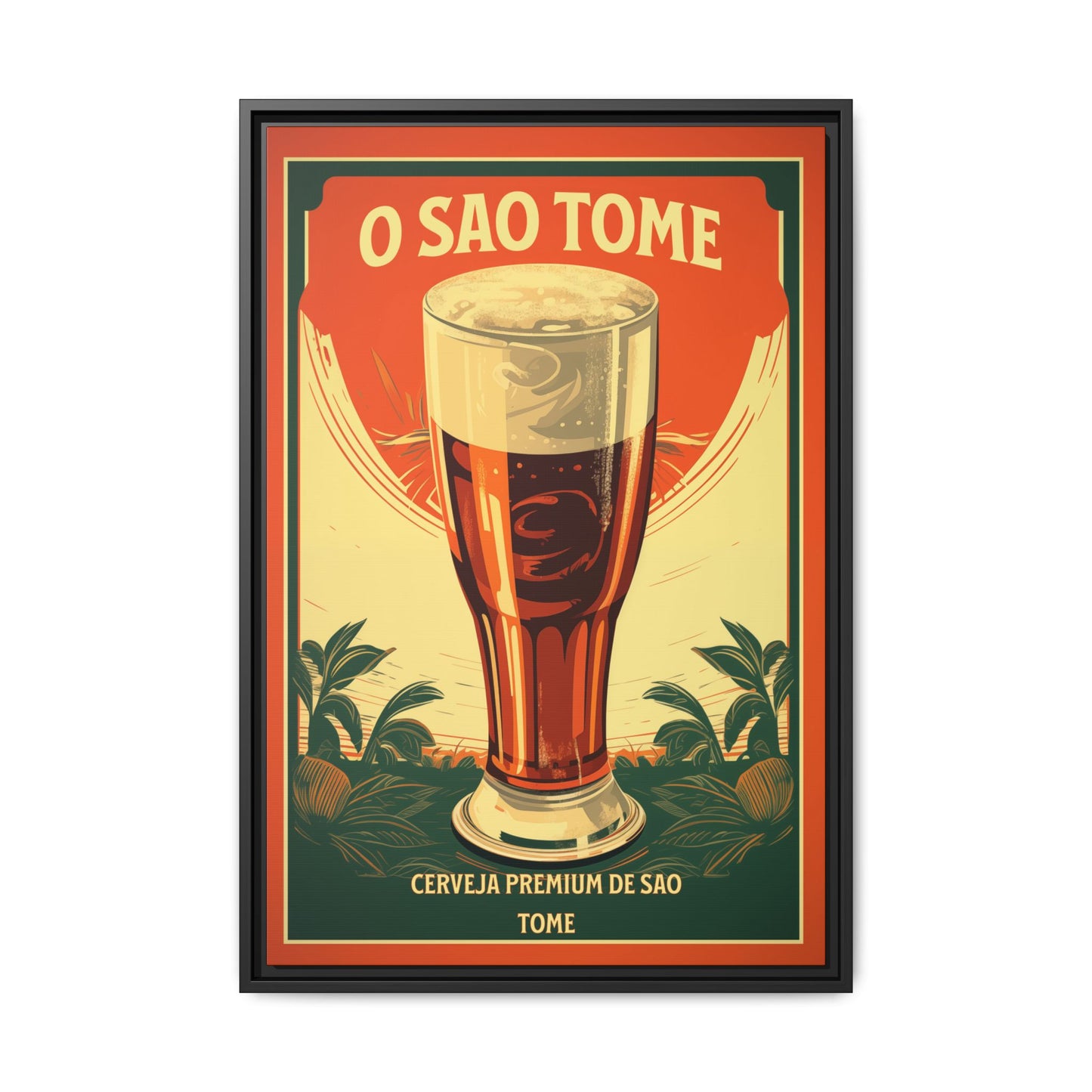 "O São Tomé - Premium Beer of São Tomé (Saint Thomas) | Matte Canvas with Black Frame"