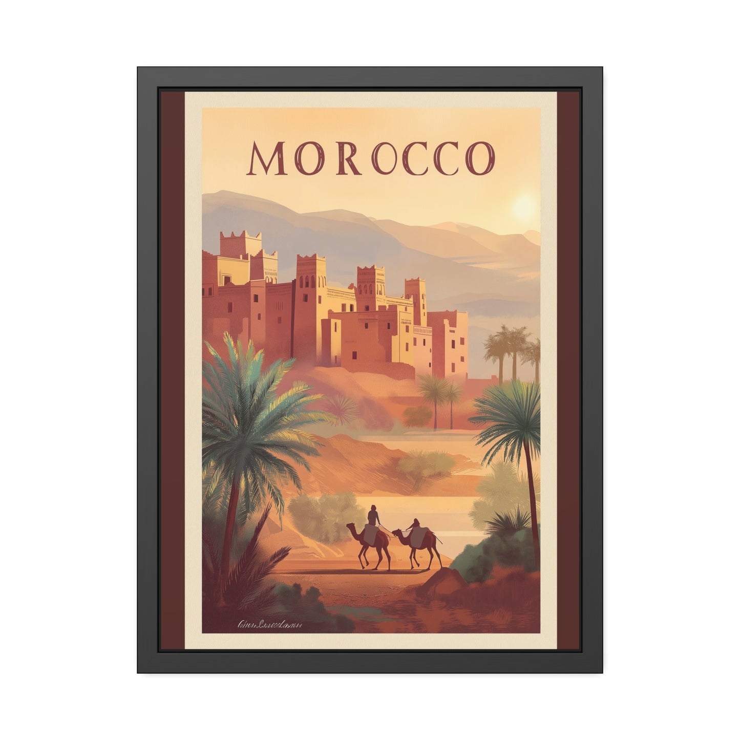 Morocco Vintage Travel Poster Framed Print