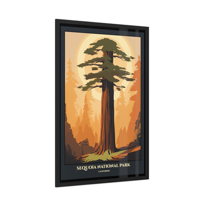 Vintage California Poster - Sequoia National Park Giant Sequoias Art Framed Posters