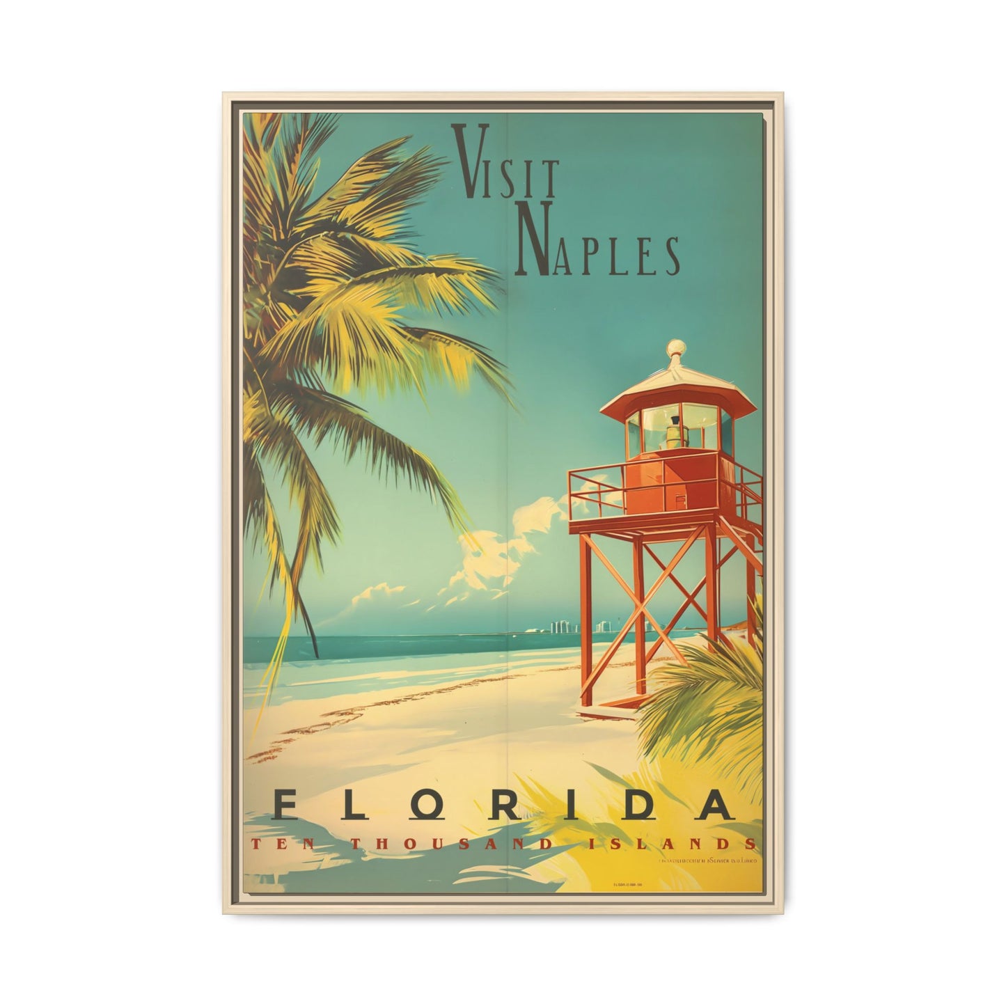 Naples Florida Vintage Beach Poster | Museum-Quality Fine Art Print