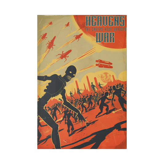 "Vintage Sci-Fi Poster - 'Heavens War: The Creeps Have Arrived' Apocalyptic Artwork", SciFi, Classic Stretched Canvas