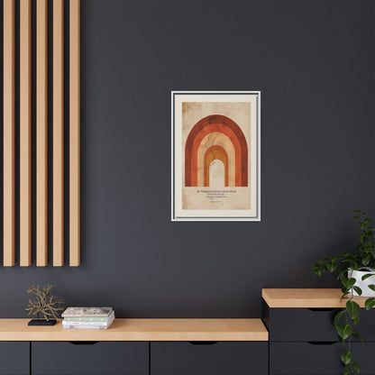 Framed Matte Canvas Wall Art - Retro Rainbow Design