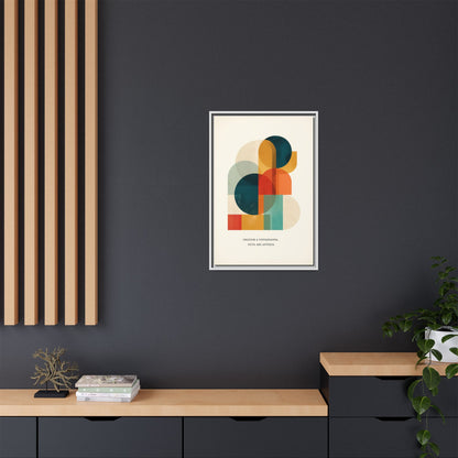 Creative Vision Framed Abstract Canvas Wall Art — Mid-Century Modern Geometric Design | Vintageanna