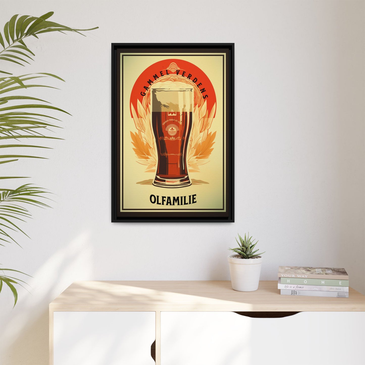 Old World beer, Danish beer. Matte Canvas, Black Frame
