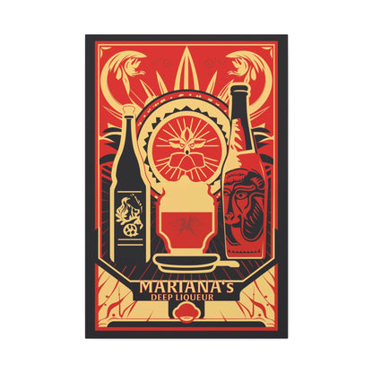 "Vintage Mariana's Deep Liqueur Poster - Frameless Stretched Matte Canvas Wall Art" Matte Canvas, Stretched, 1.25"